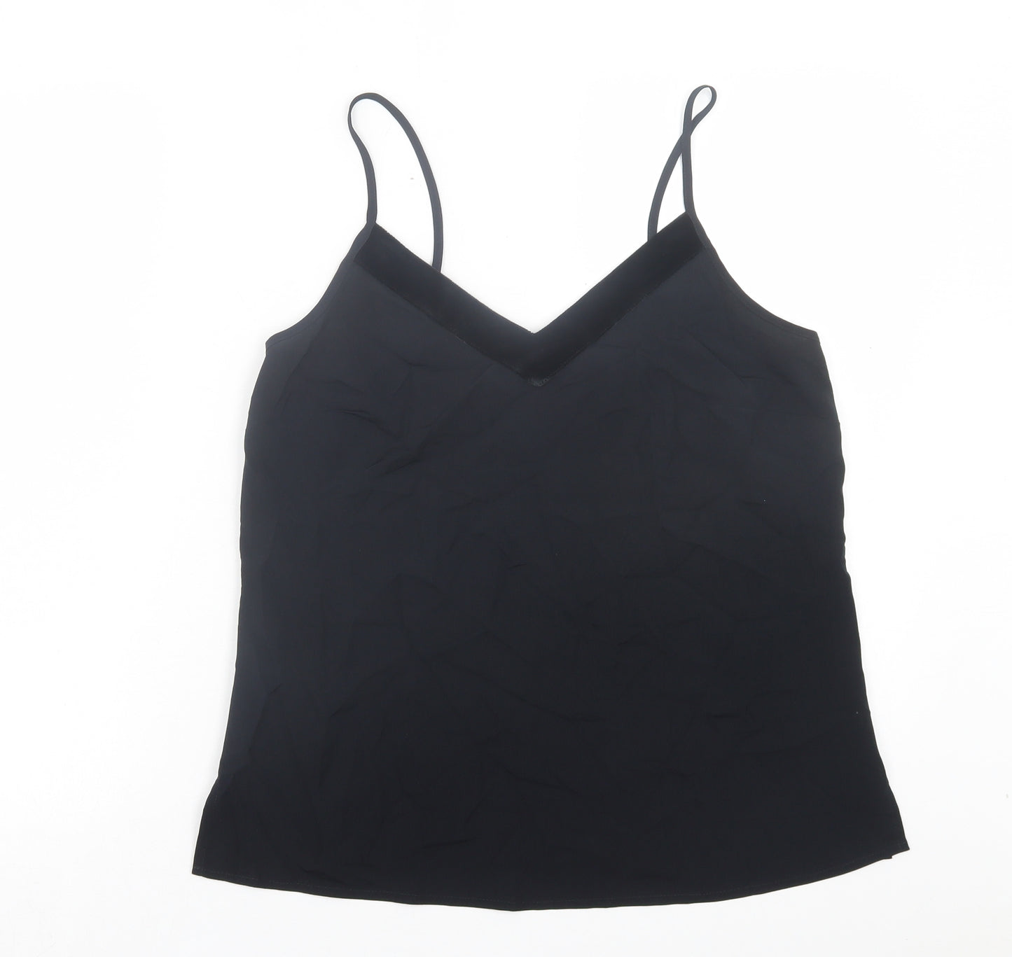 Marks and Spencer Womens Black Polyester Basic Tank Size 12 V-Neck