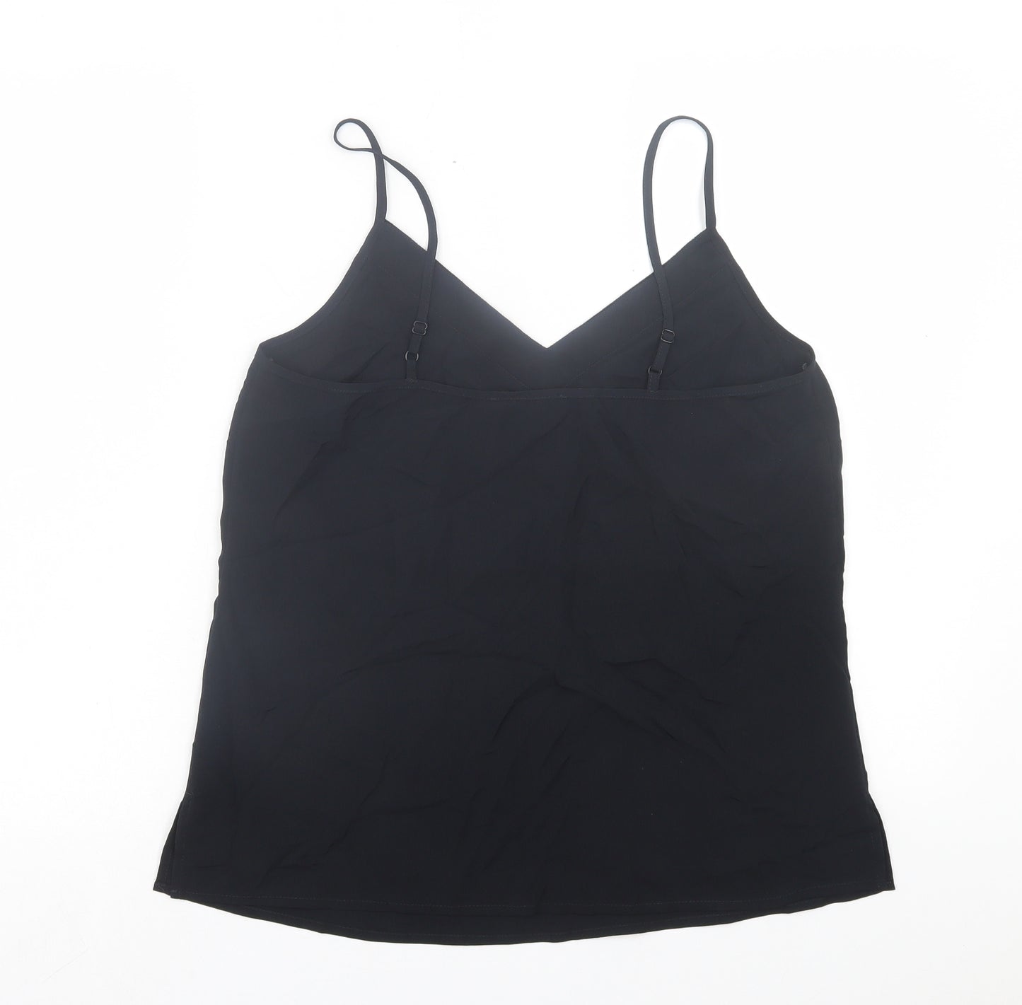 Marks and Spencer Womens Black Polyester Basic Tank Size 12 V-Neck
