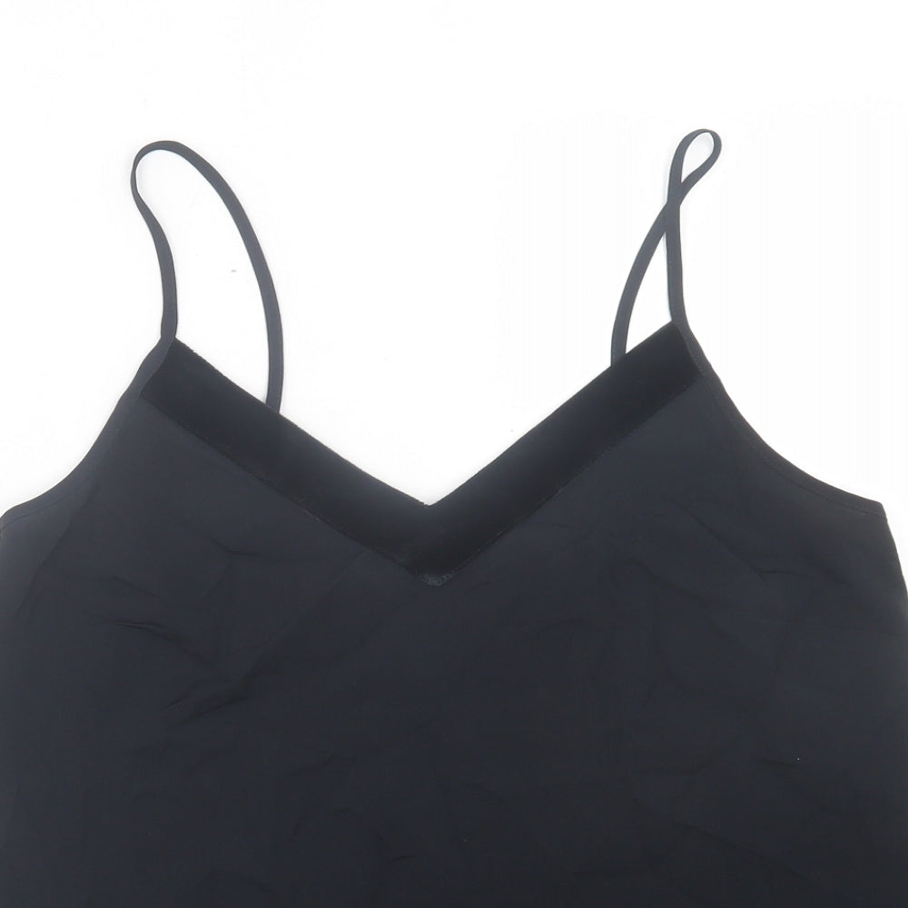 Marks and Spencer Womens Black Polyester Basic Tank Size 12 V-Neck