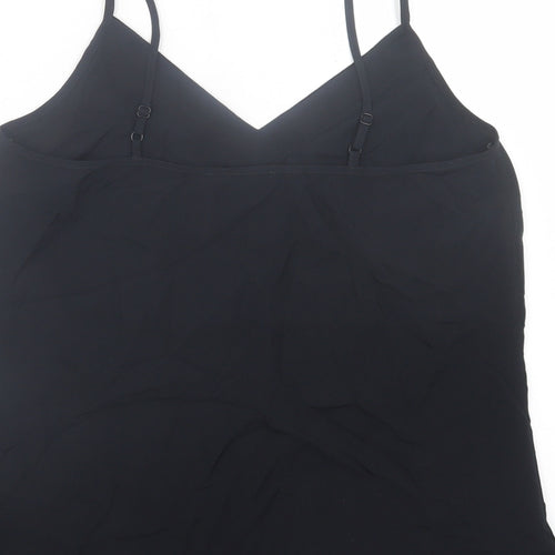 Marks and Spencer Womens Black Polyester Basic Tank Size 12 V-Neck