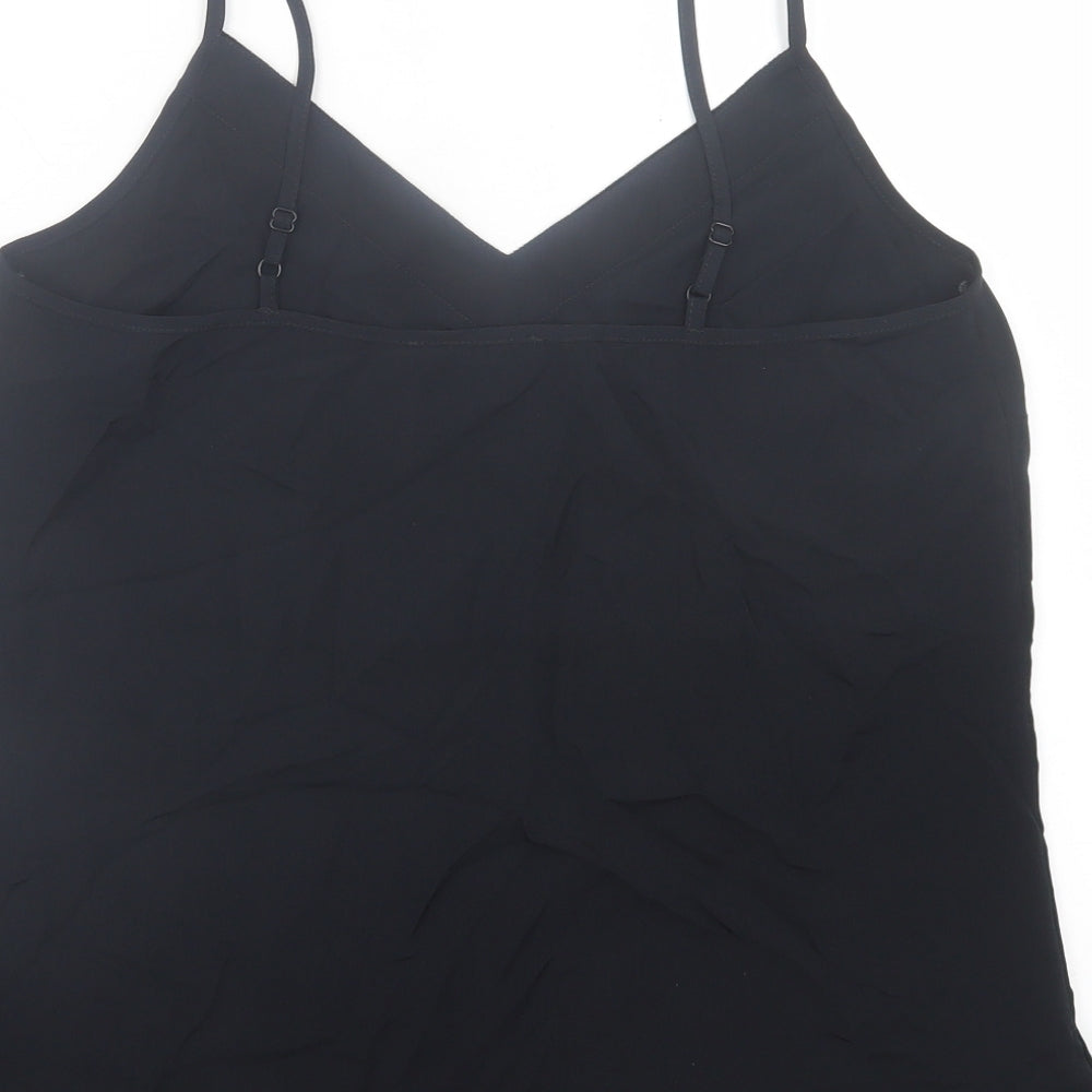 Marks and Spencer Womens Black Polyester Basic Tank Size 12 V-Neck