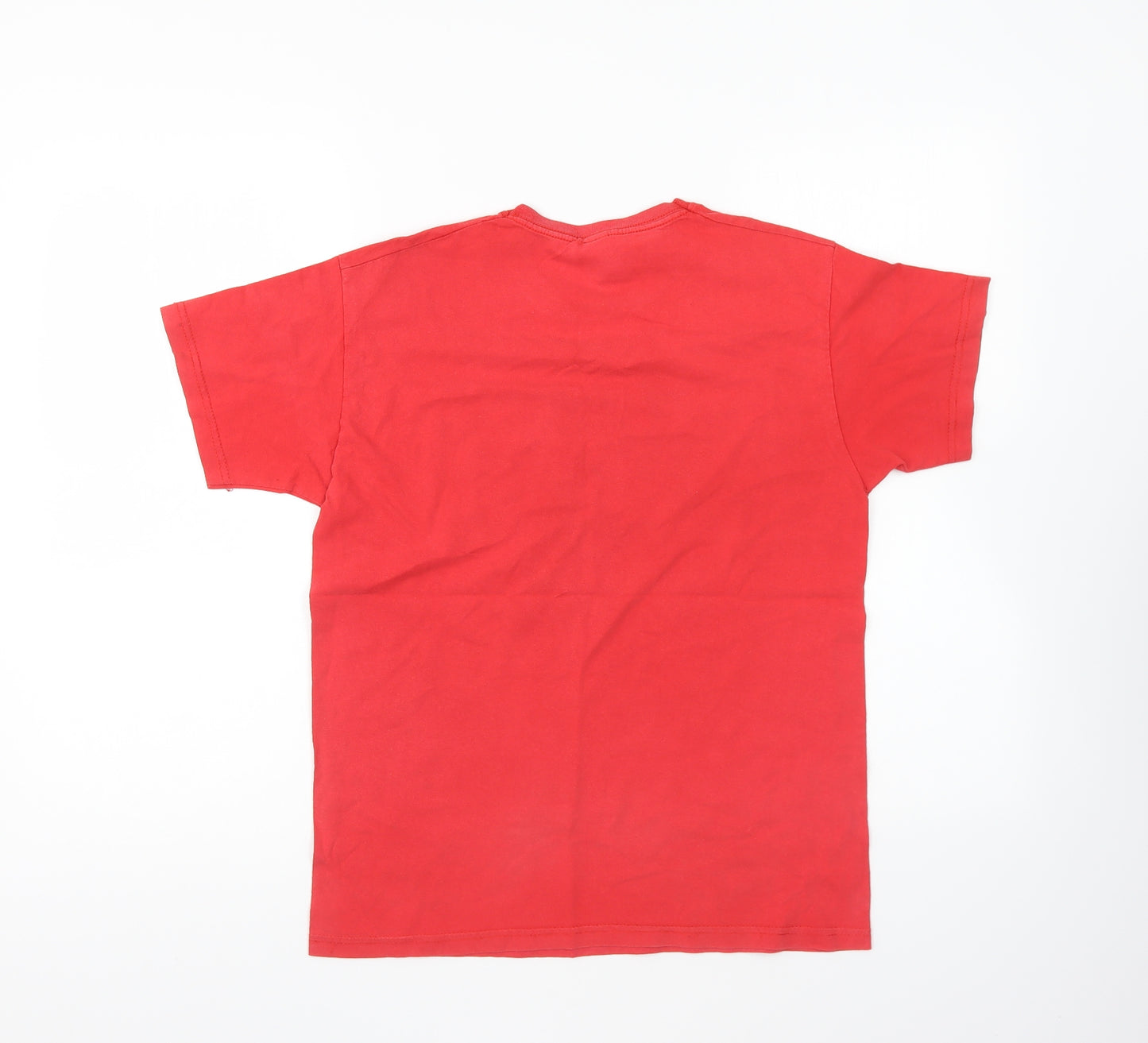 Fruit of the Loom Boys Red Cotton Basic T-Shirt Size 12-13 Years Round Neck Pullover - Gareth Bale