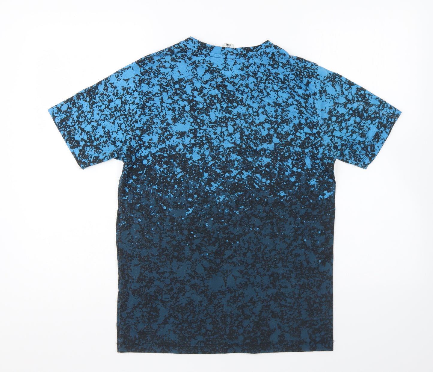 Hype Boys Blue Cotton Basic T-Shirt Size 13 Years Round Neck Pullover