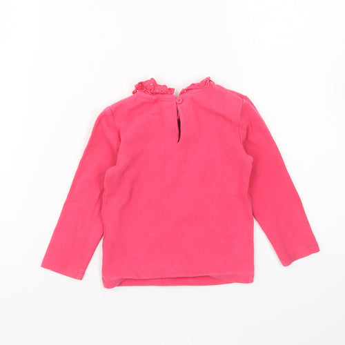 NEXT Girls Pink Cotton Pullover Jumper Size 12-18 Months Button