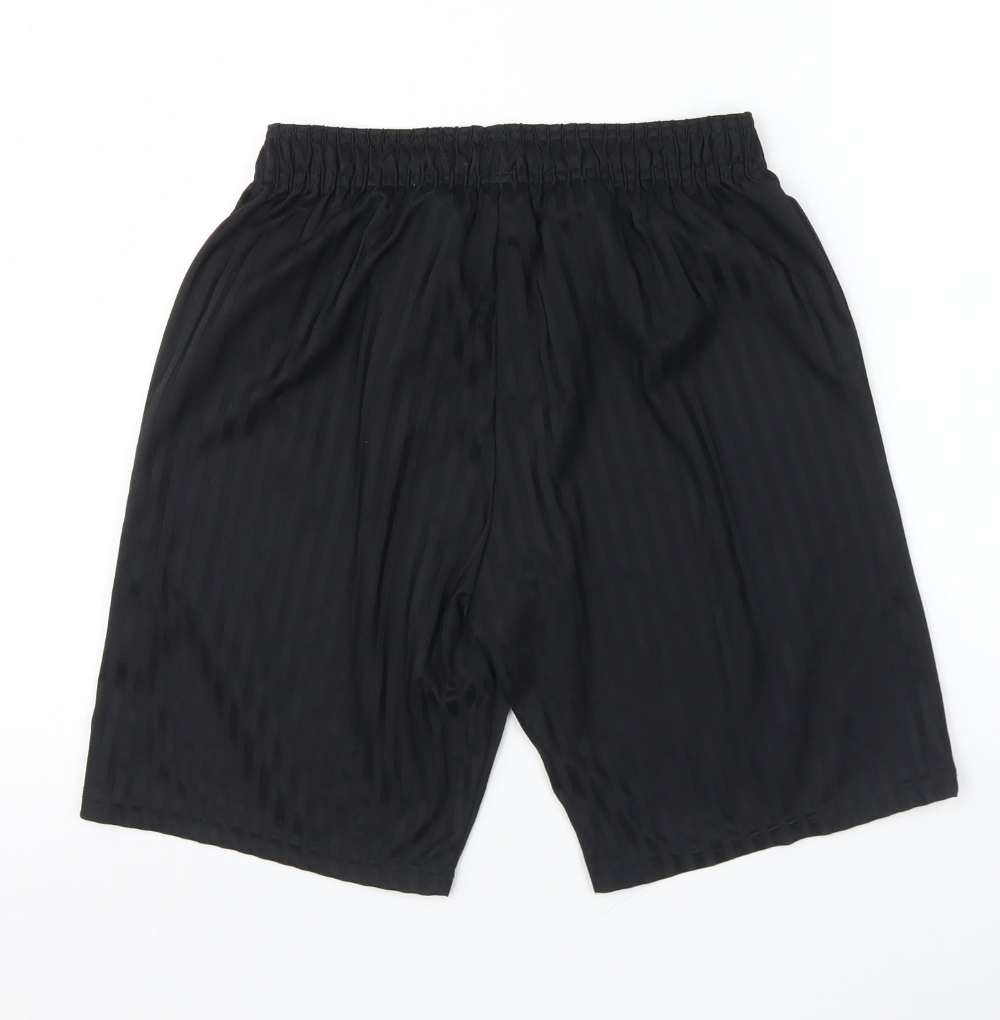 F&F Boys Black Striped Polyester Sweat Shorts Size 15-16 Years Regular Drawstring