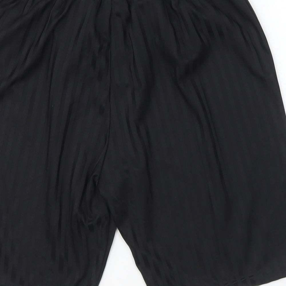 F&F Boys Black Striped Polyester Sweat Shorts Size 15-16 Years Regular Drawstring
