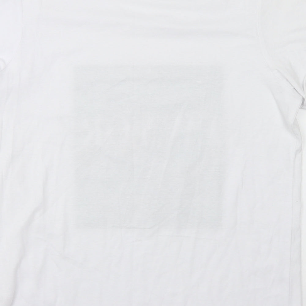 PEP & CO Womens White Cotton Basic T-Shirt Size 10 Round Neck - New York