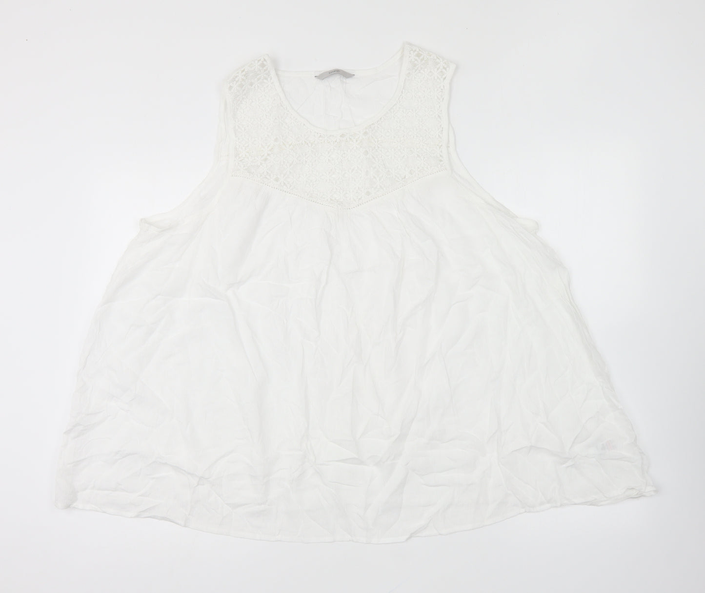 George Womens White Viscose Basic Blouse Size 22 Round Neck