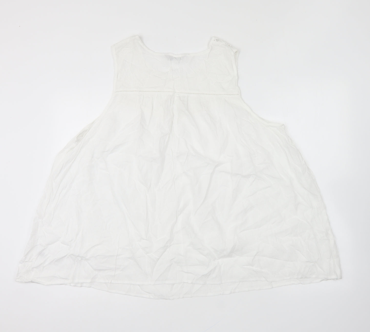 George Womens White Viscose Basic Blouse Size 22 Round Neck