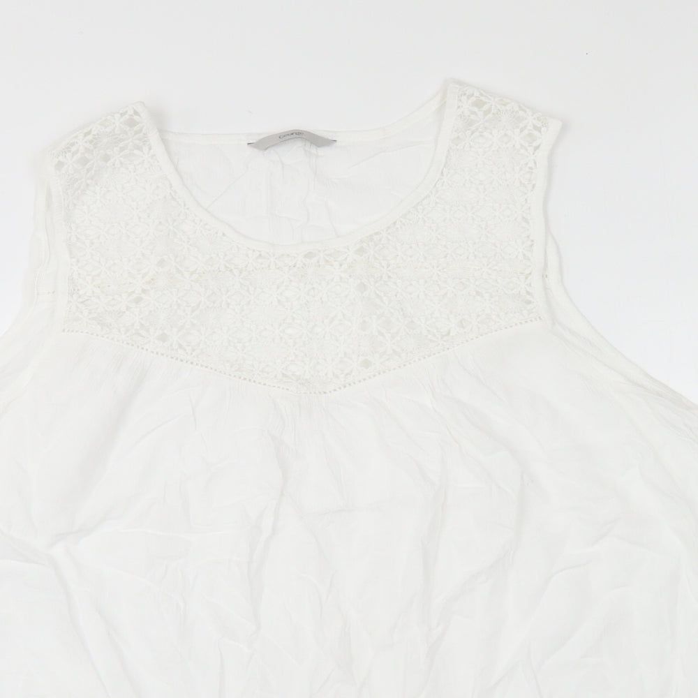 George Womens White Viscose Basic Blouse Size 22 Round Neck