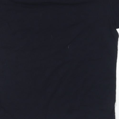 French Connection Womens Blue Cotton Basic T-Shirt Size S Round Neck