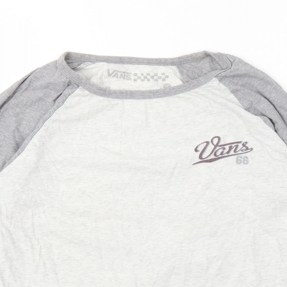 VANS Womens Green Cotton Basic T-Shirt Size M Round Neck