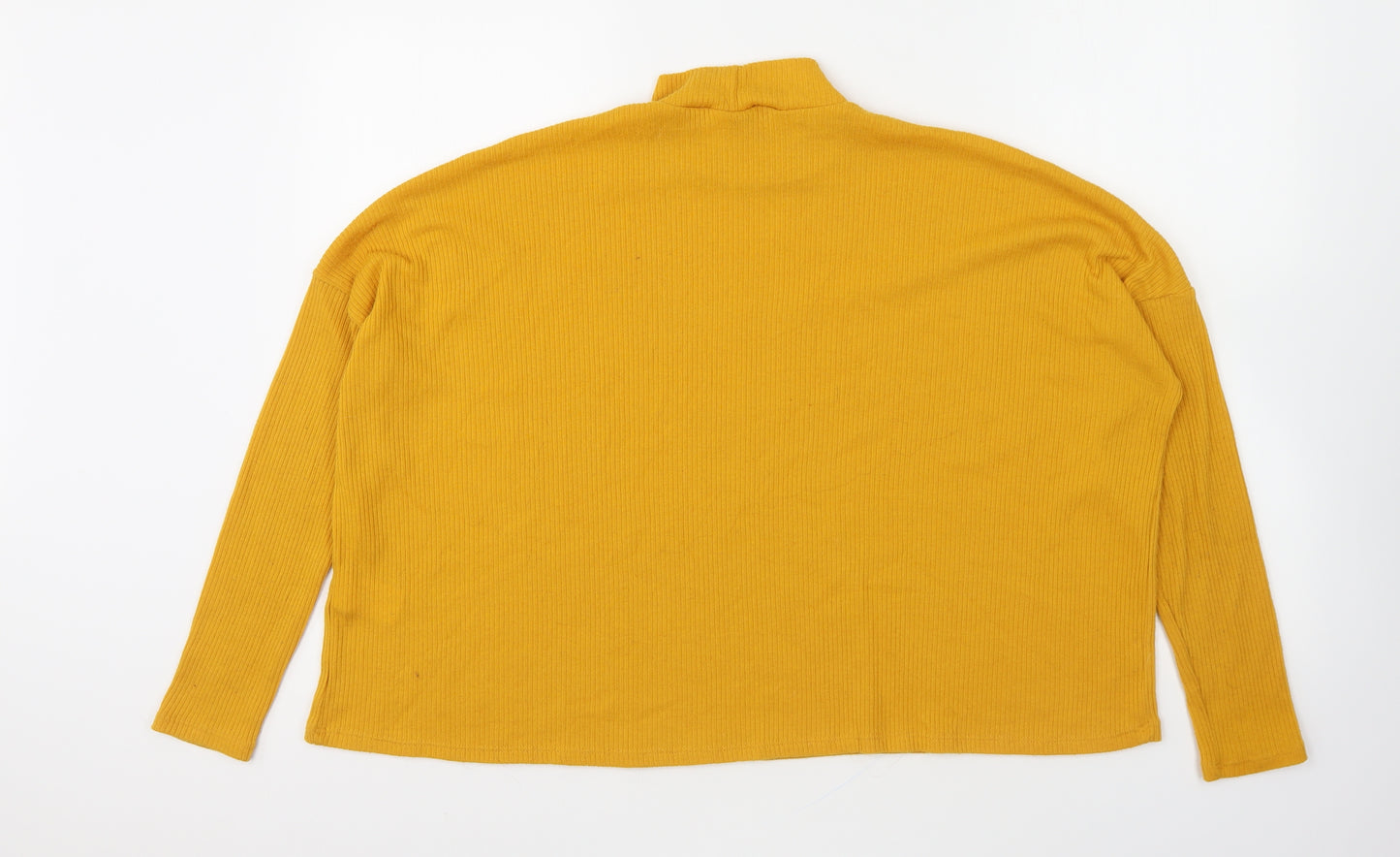 Divided Womens Yellow High Neck Polyester Pullover Jumper Size L