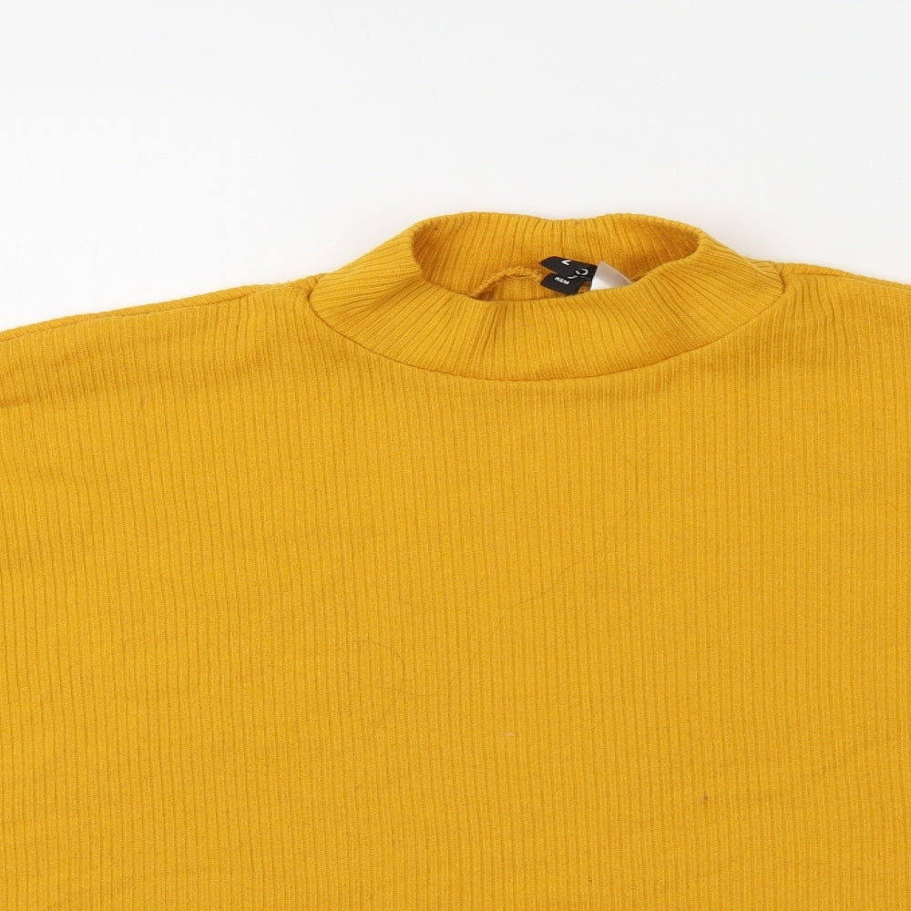 Divided Womens Yellow High Neck Polyester Pullover Jumper Size L