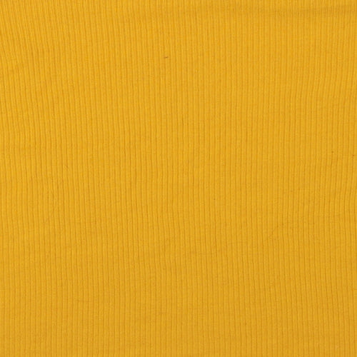 Divided Womens Yellow High Neck Polyester Pullover Jumper Size L