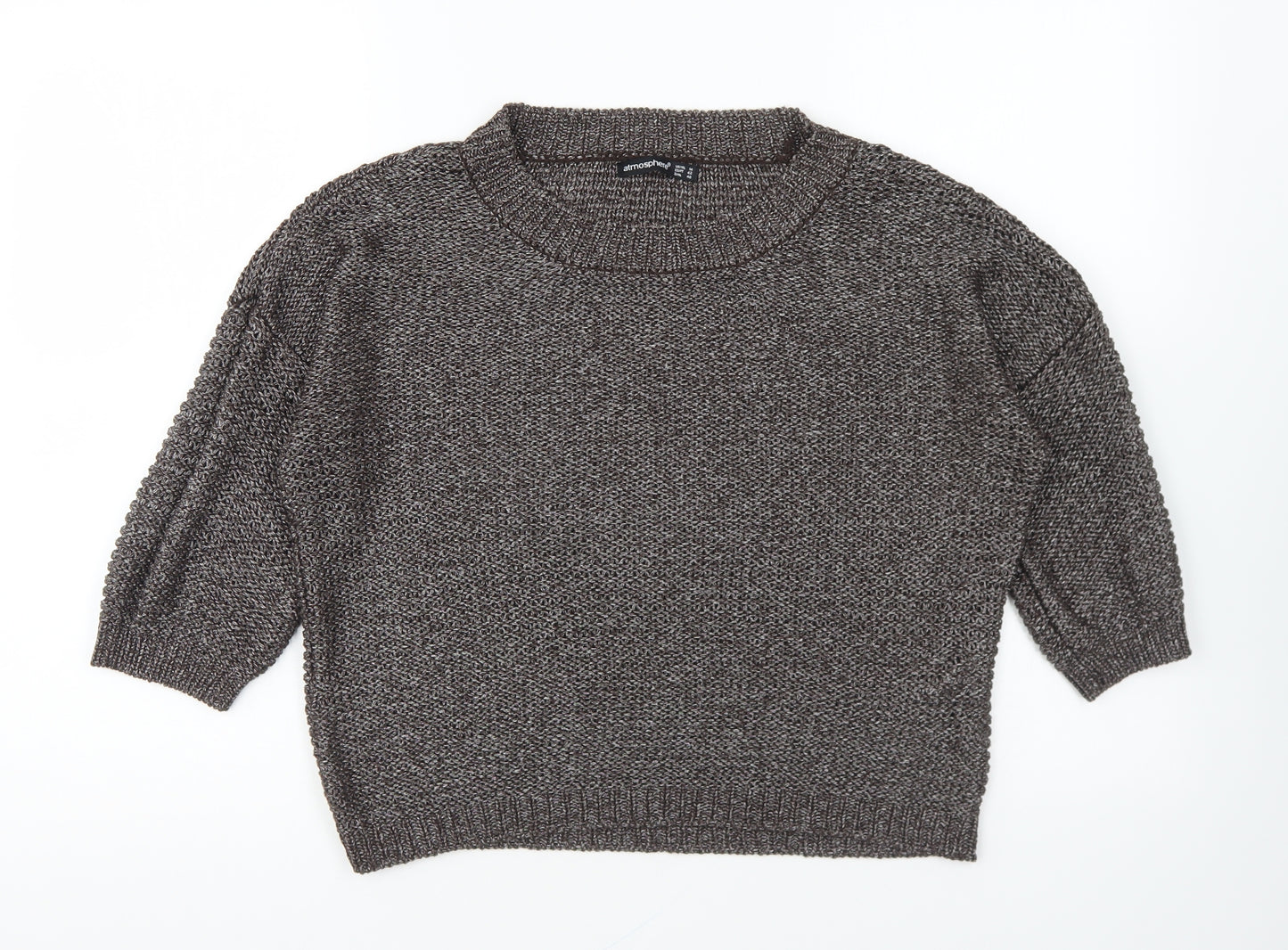 Atmosphere Womens Brown Round Neck Acrylic Pullover Jumper Size 14