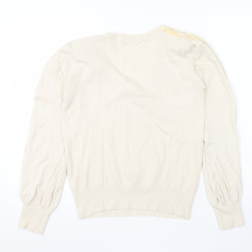 Atmosphere Womens Beige Scoop Neck Viscose Pullover Jumper Size 14