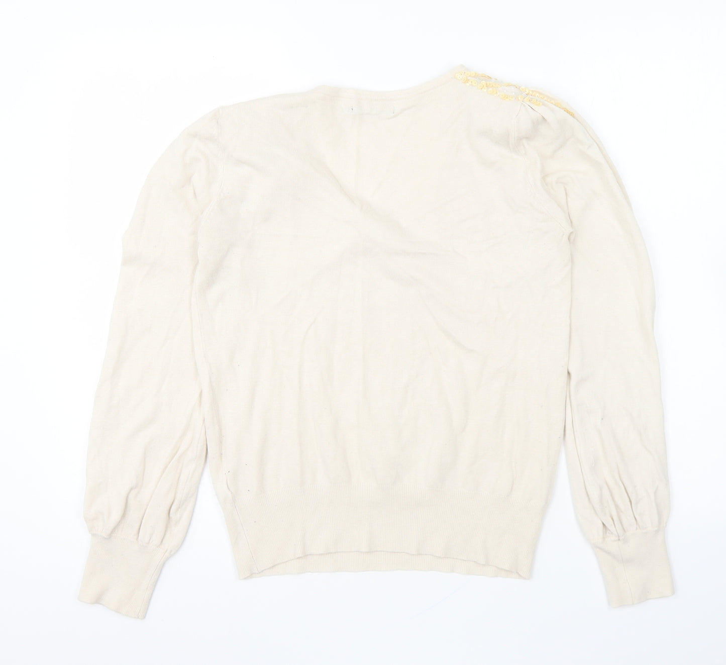 Atmosphere Womens Beige Scoop Neck Viscose Pullover Jumper Size 14