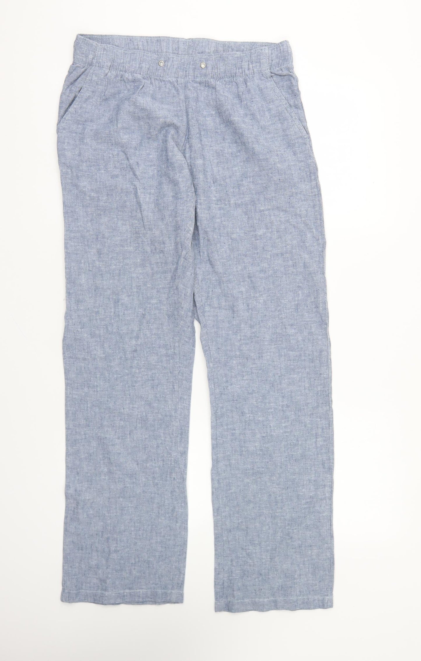 ESMARA Womens Blue Cotton Trousers Size 10 L29 in Regular