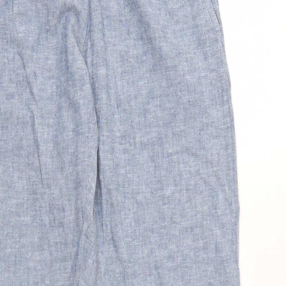 ESMARA Womens Blue Cotton Trousers Size 10 L29 in Regular