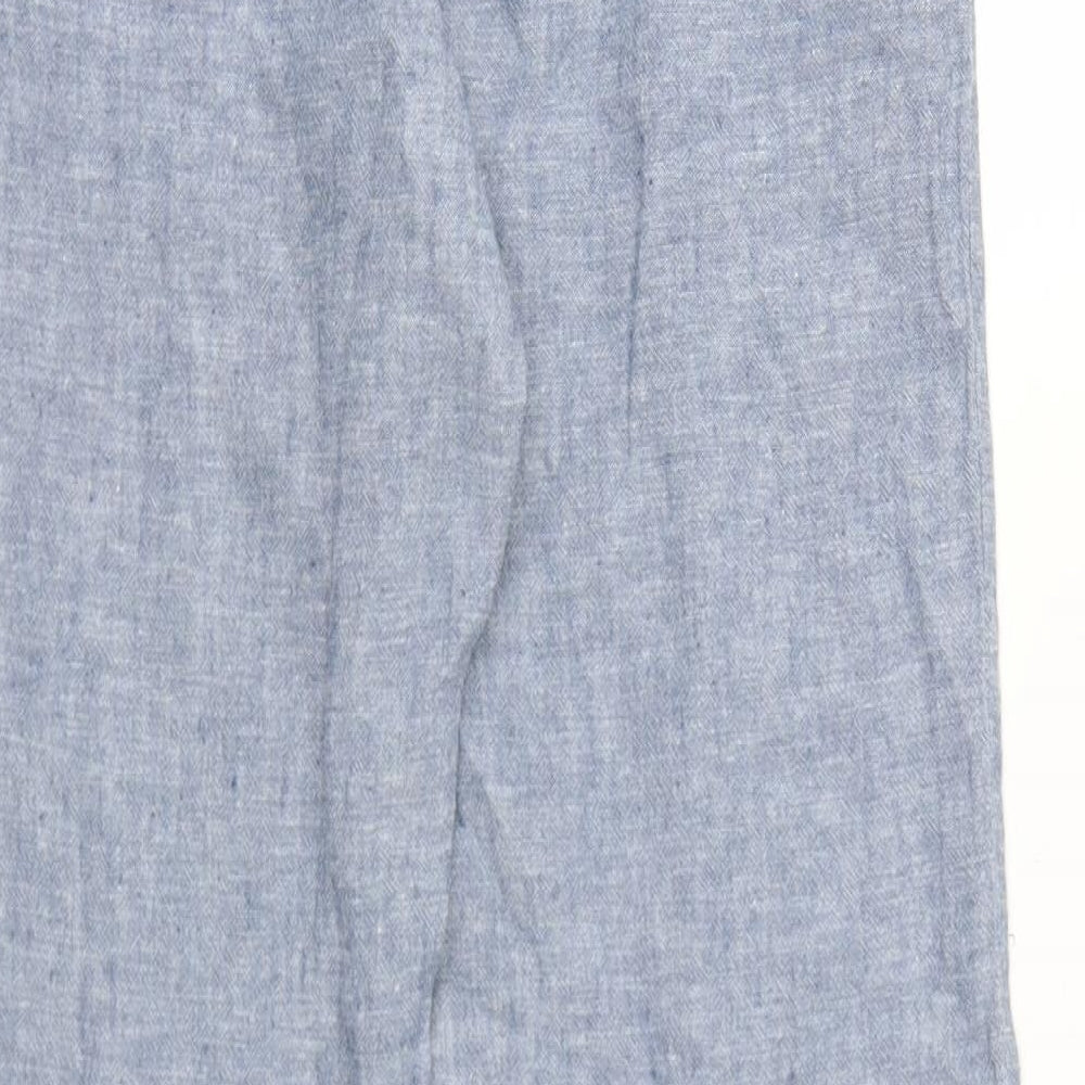 ESMARA Womens Blue Cotton Trousers Size 10 L29 in Regular