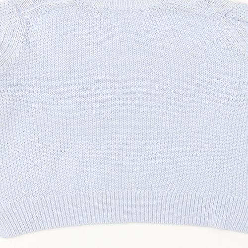 Marks and Spencer Womens Blue Round Neck Cotton Pullover Jumper Size 16