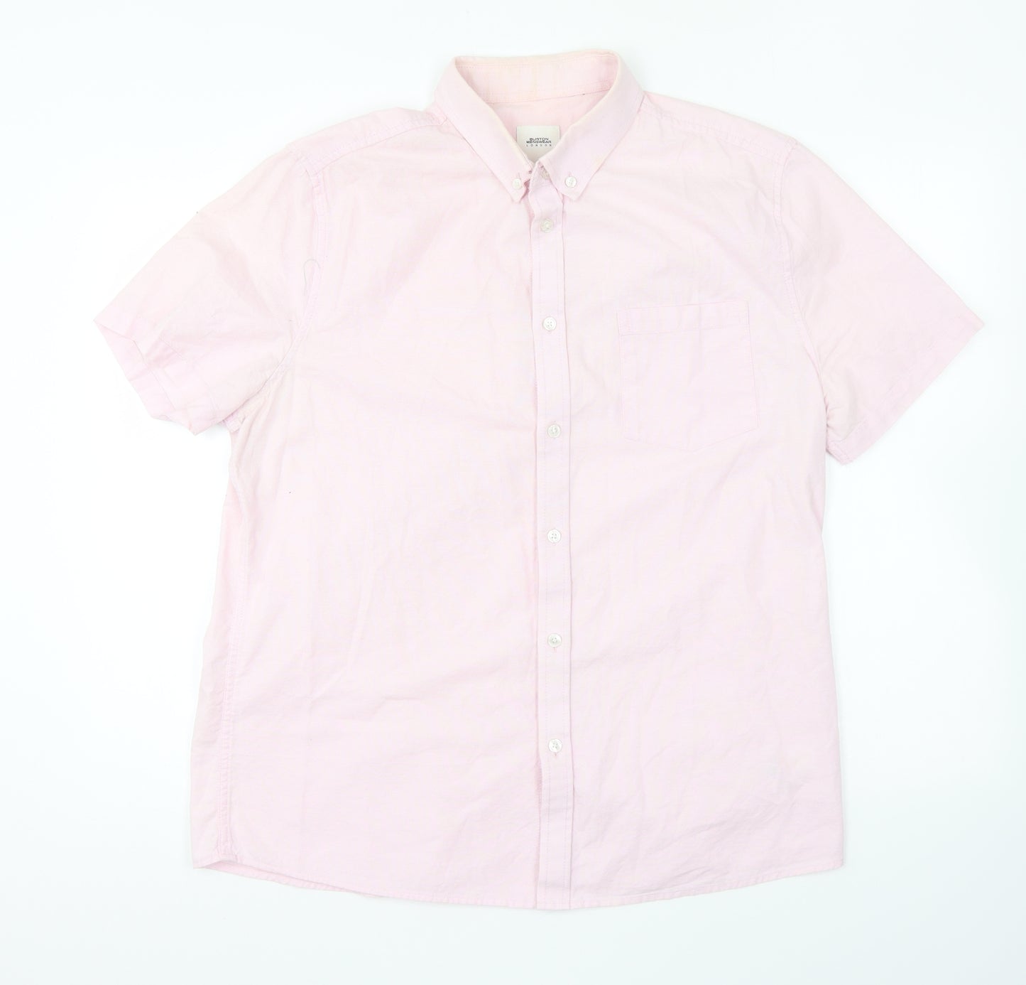 Burton Mens Pink Cotton Button-Up Size L Collared Button