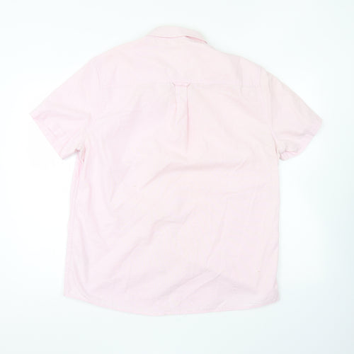Burton Mens Pink Cotton Button-Up Size L Collared Button