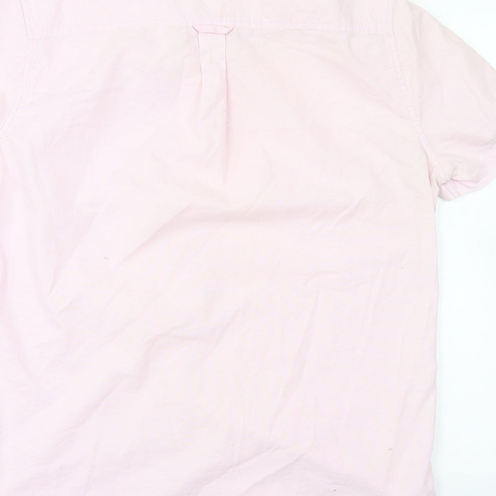 Burton Mens Pink Cotton Button-Up Size L Collared Button