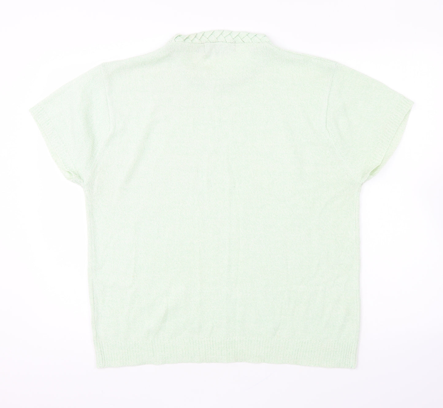 Akal Womens Green Round Neck Acrylic Pullover Jumper Size L