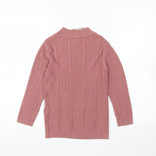 Peacocks Womens Pink Crew Neck Viscose Pullover Jumper Size 8