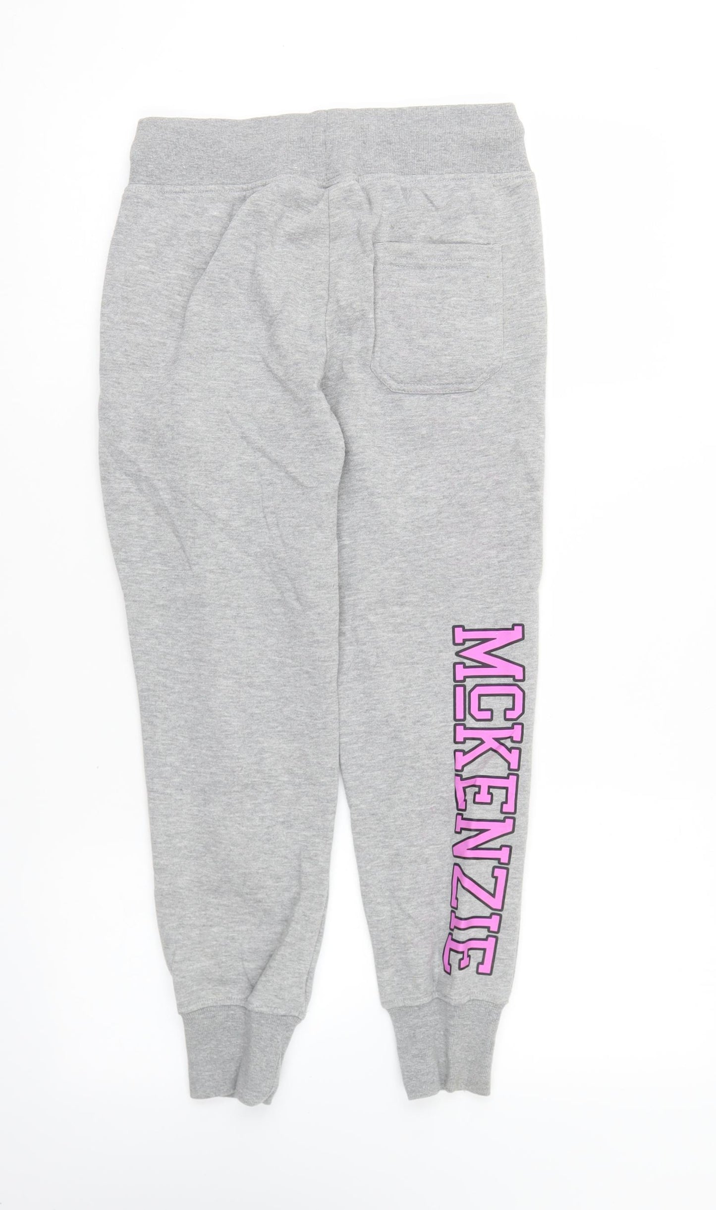 McKenzie Girls Grey Cotton Jogger Trousers Size 10-11 Years Regular Drawstring