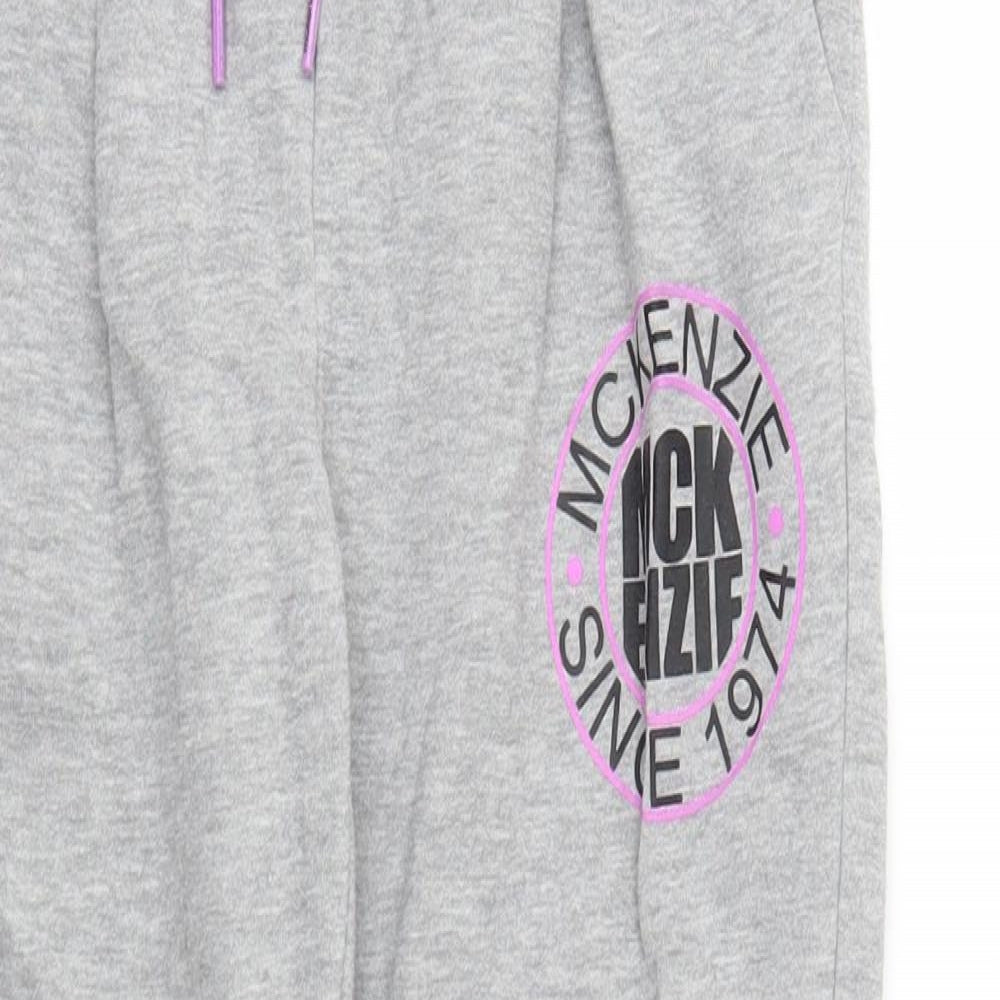 McKenzie Girls Grey Cotton Jogger Trousers Size 10-11 Years Regular Drawstring
