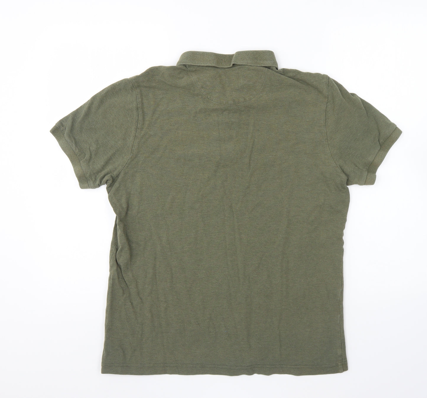 Farah Boys Green Cotton Basic Polo Size L Collared Button