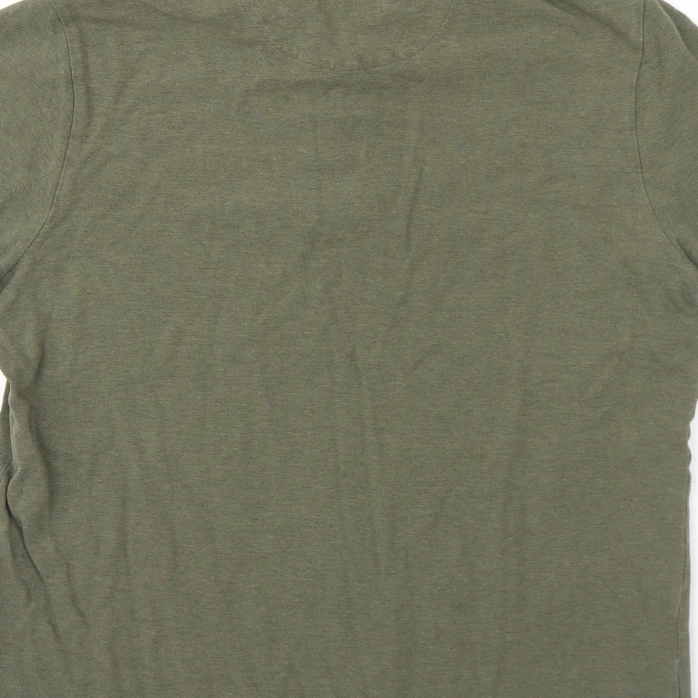 Farah Boys Green Cotton Basic Polo Size L Collared Button