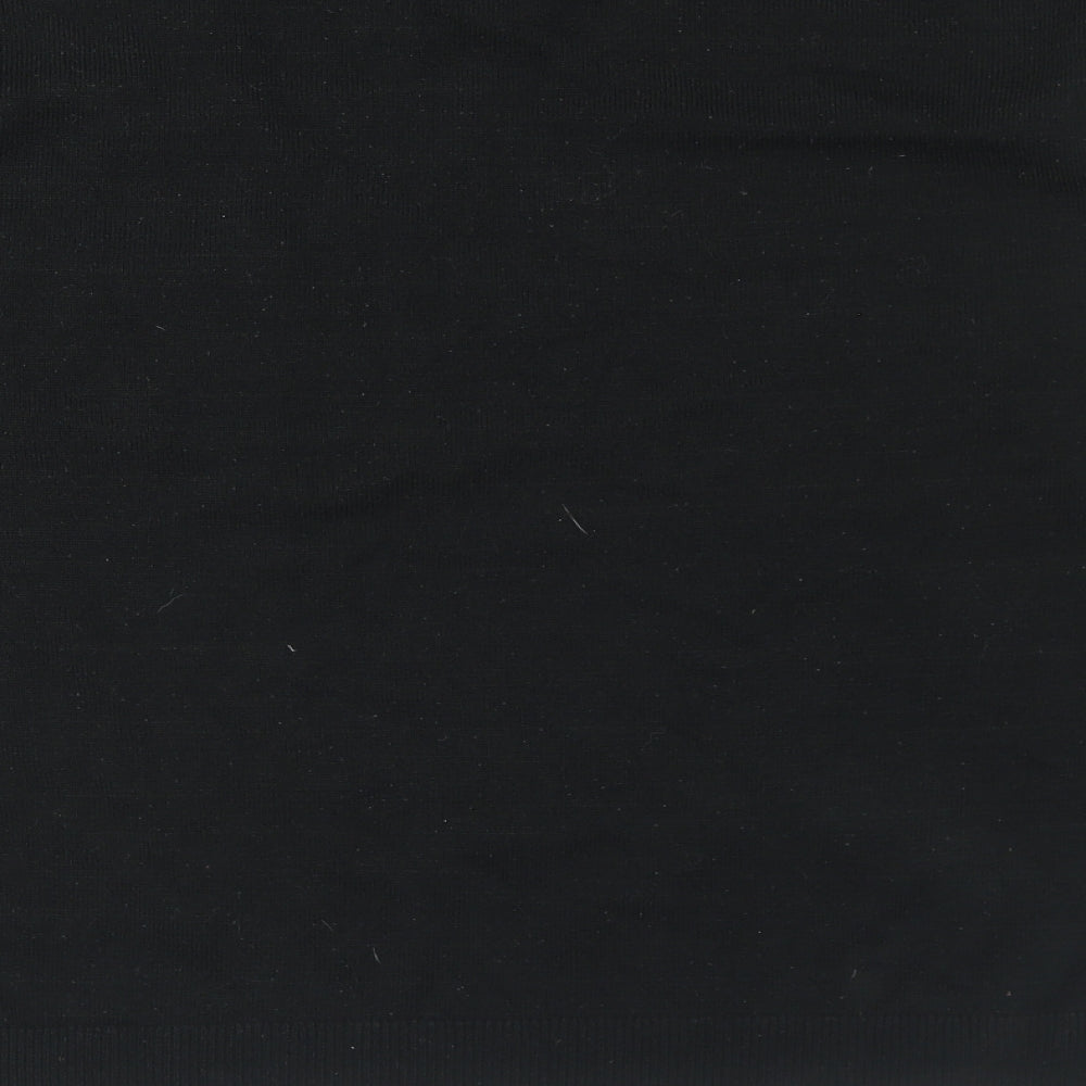 George Womens Black Round Neck Acrylic Pullover Jumper Size 16