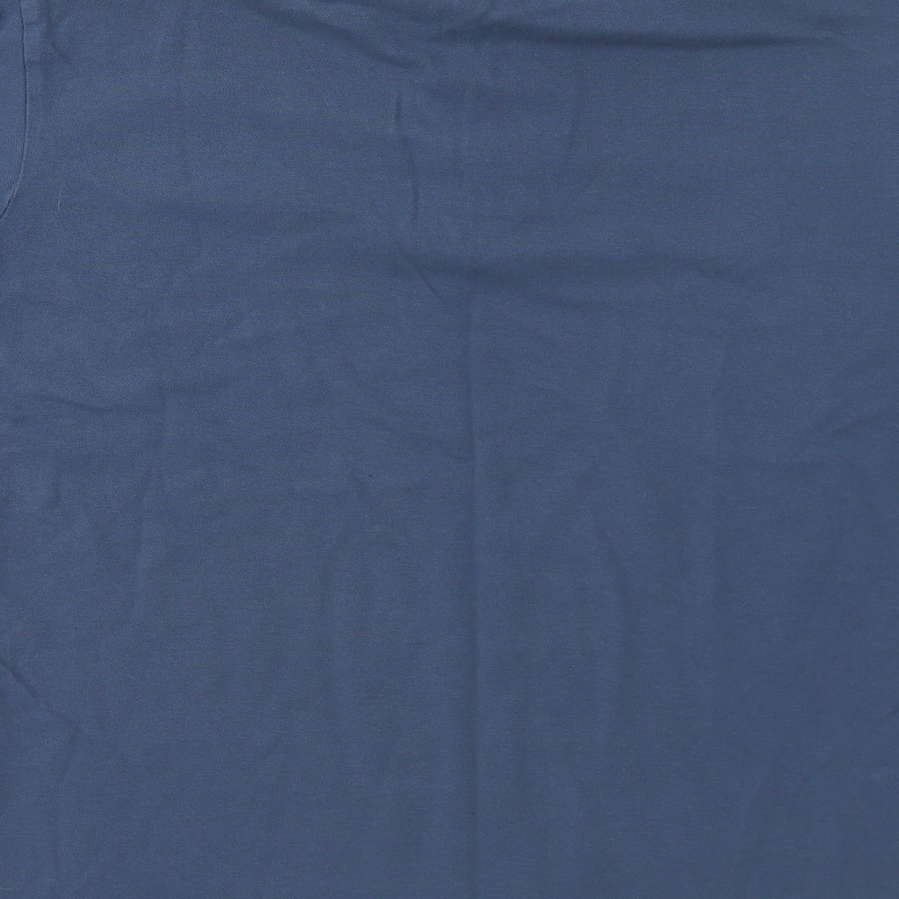 JACK & JONES Mens Blue Cotton Polo Size L Collared Button