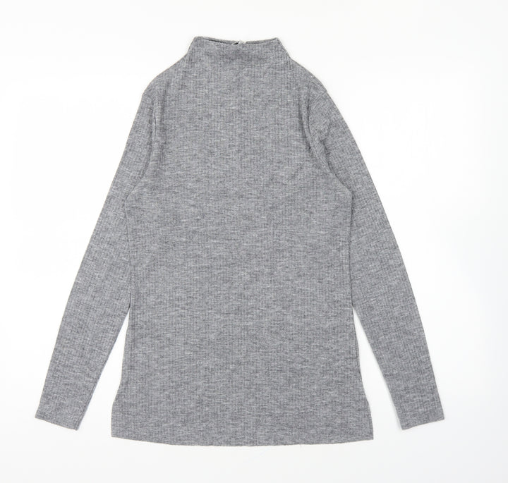 River Island Womens Grey Crew Neck Polyester Pullover Jumper Size 10