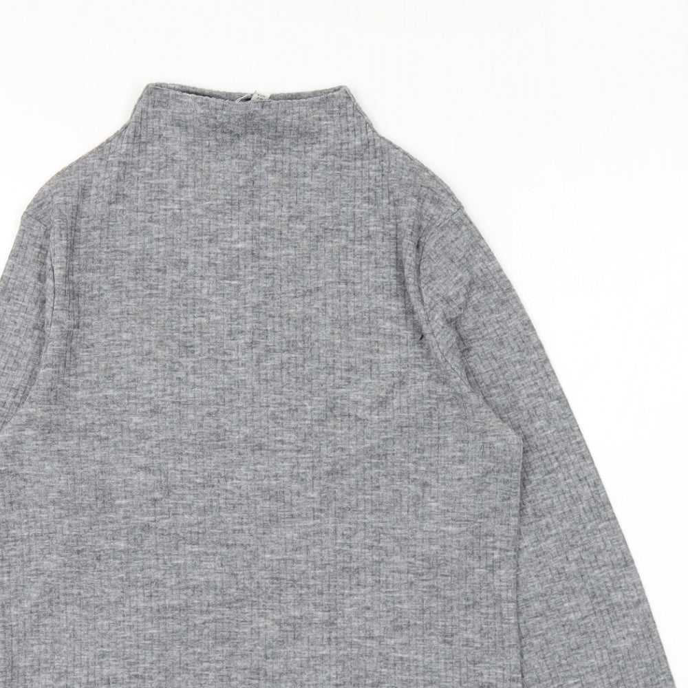 River Island Womens Grey Crew Neck Polyester Pullover Jumper Size 10