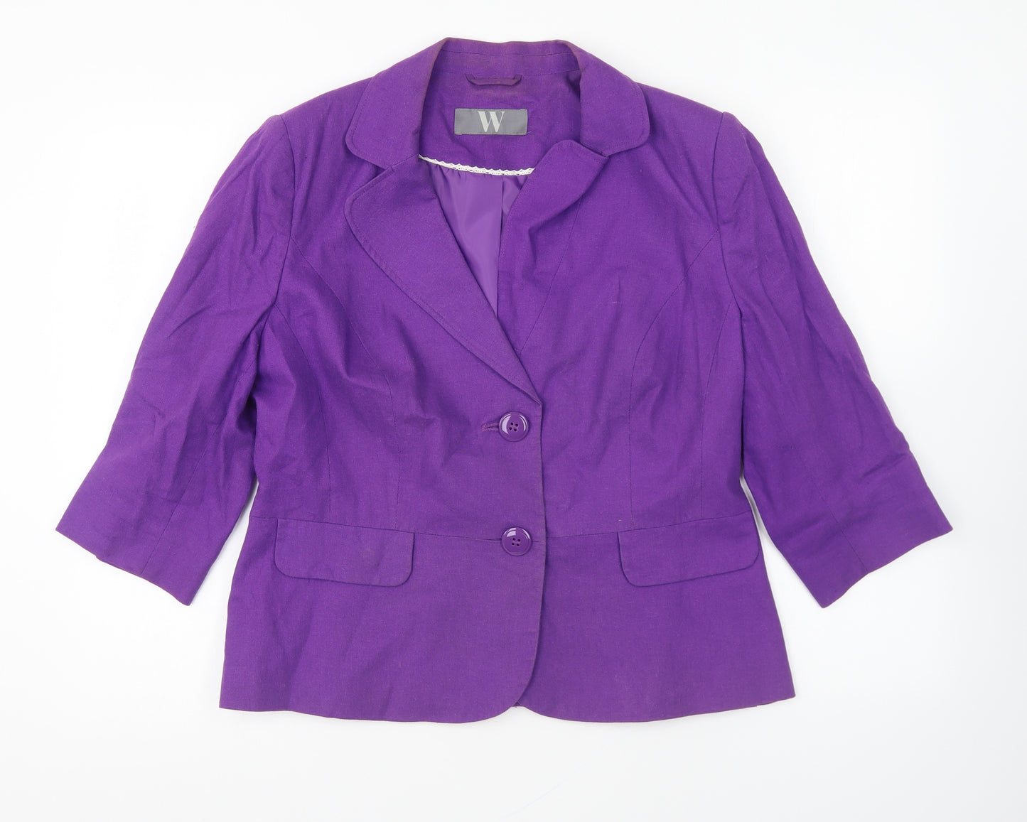 BHS Womens Purple Jacket Blazer Size 16 Button