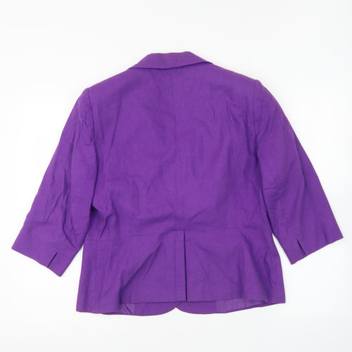 BHS Womens Purple Jacket Blazer Size 16 Button