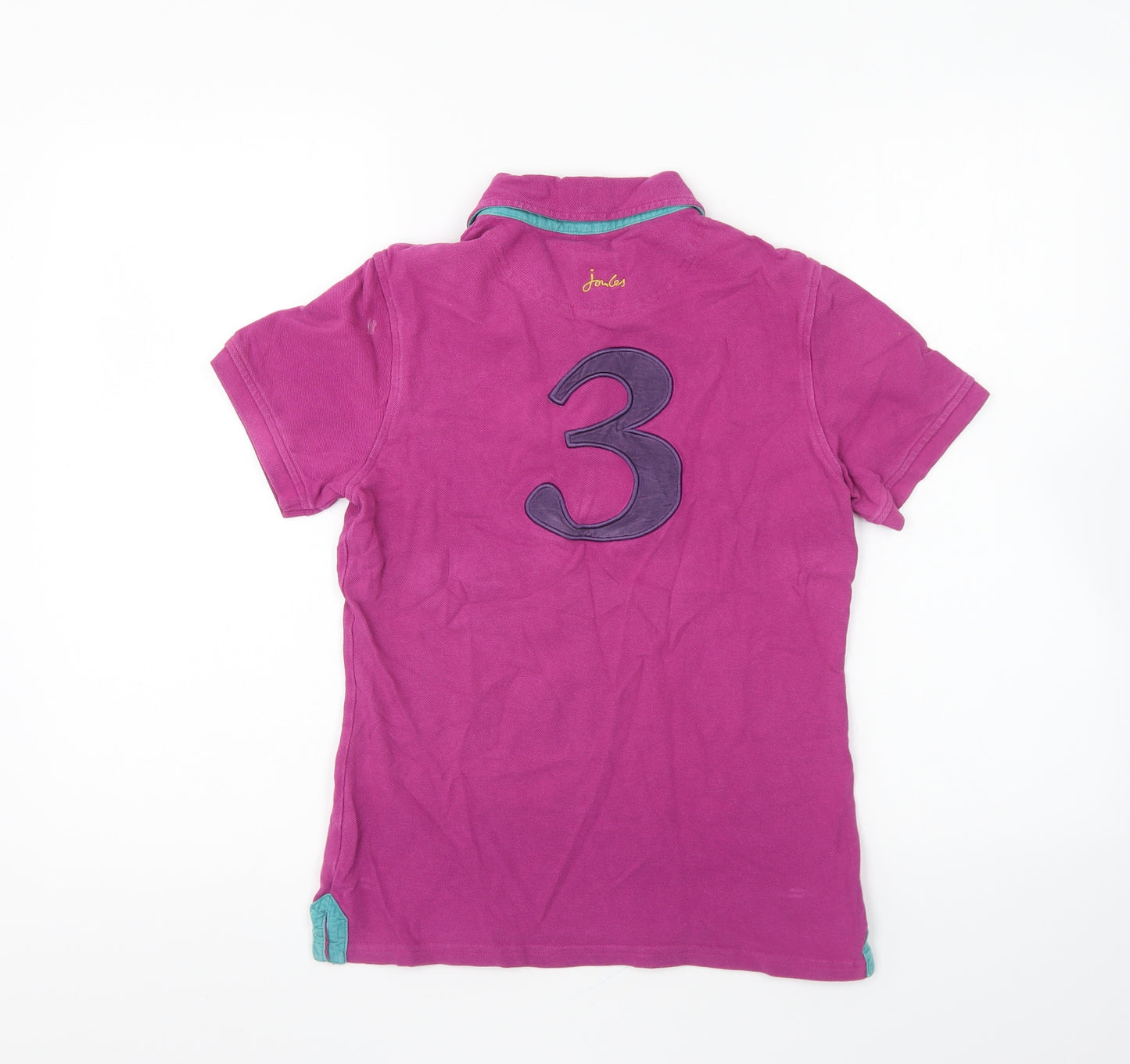 Joules Womens Purple Cotton Basic Polo Size 8 Collared