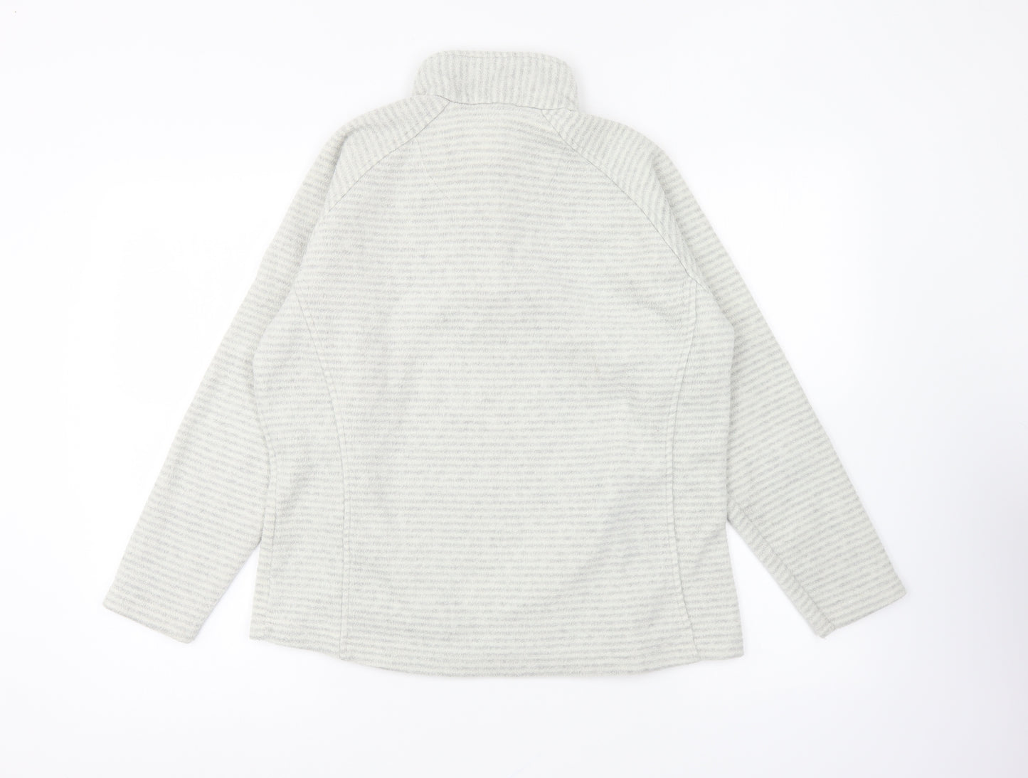 Regatta Womens Grey Striped Polyester Pullover Sweatshirt Size 12 Zip