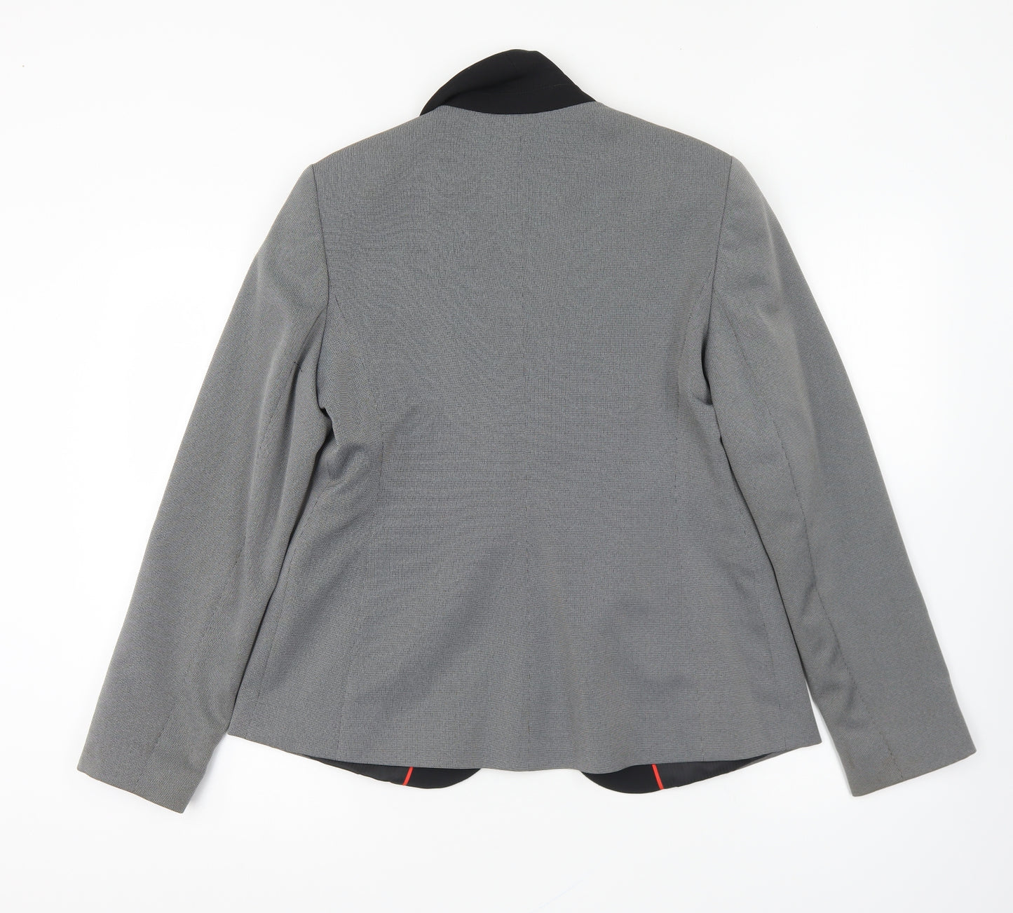 F&F Womens Black Geometric Jacket Blazer Size 14 Button
