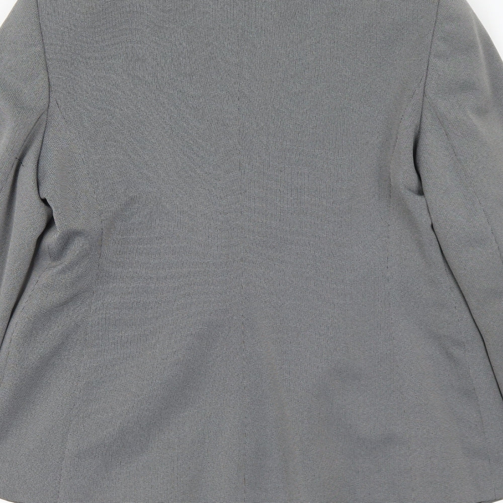 F&F Womens Black Geometric Jacket Blazer Size 14 Button