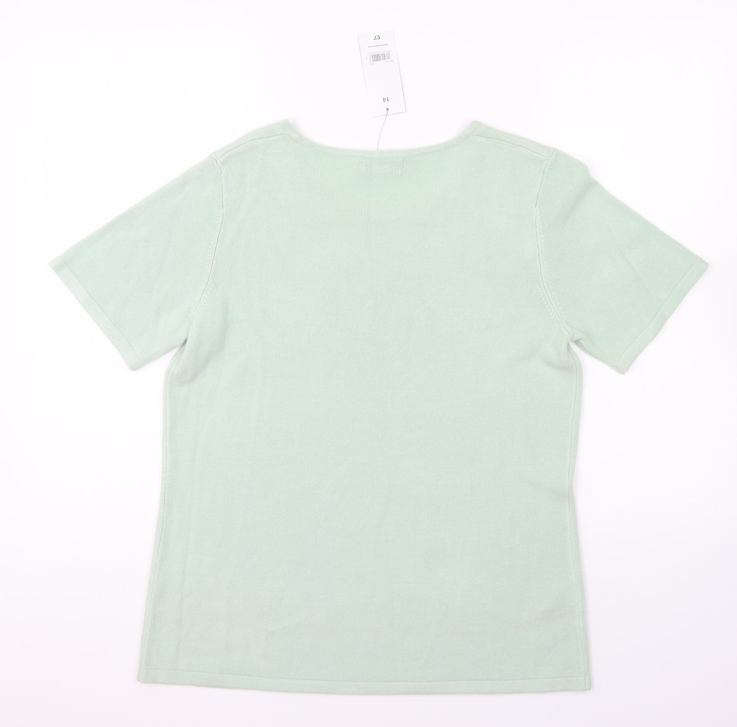 Papaya Womens Green Round Neck Acrylic Pullover Jumper Size 14