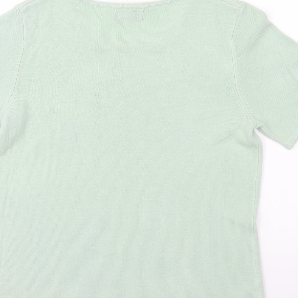 Papaya Womens Green Round Neck Acrylic Pullover Jumper Size 14