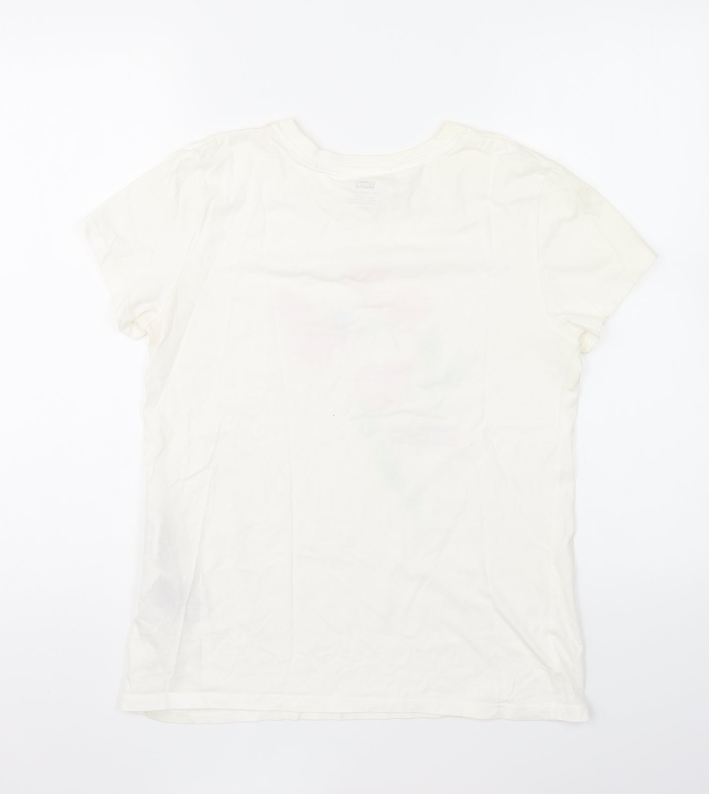 Levi's Womens Ivory Cotton Basic T-Shirt Size S Round Neck