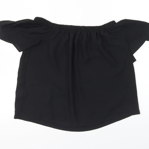 Atmosphere Womens Black Polyester Basic Blouse Size 10 Off the Shoulder