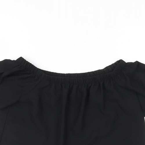 Atmosphere Womens Black Polyester Basic Blouse Size 10 Off the Shoulder